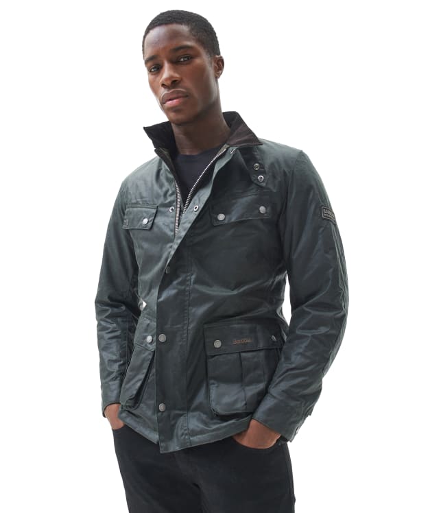 Men's Barbour International Tourer Duke Waxed Jacket - Sage
