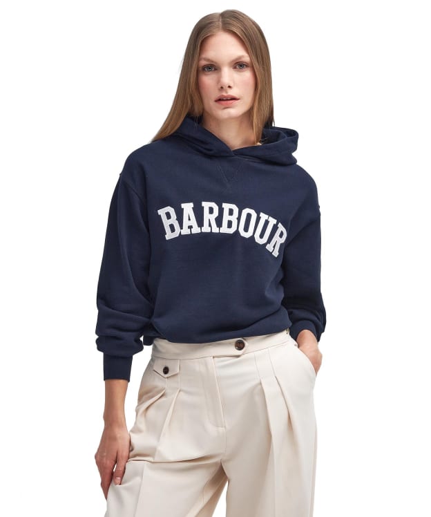 Women's Barbour Northumberland Hoodie - Navy / White