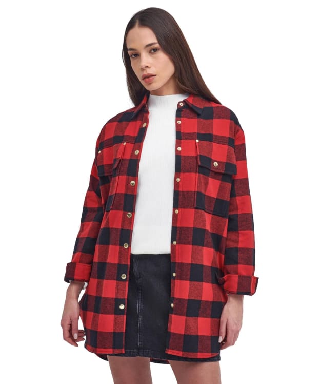 Women's Barbour International Serova Overshirt - Scarlet Check