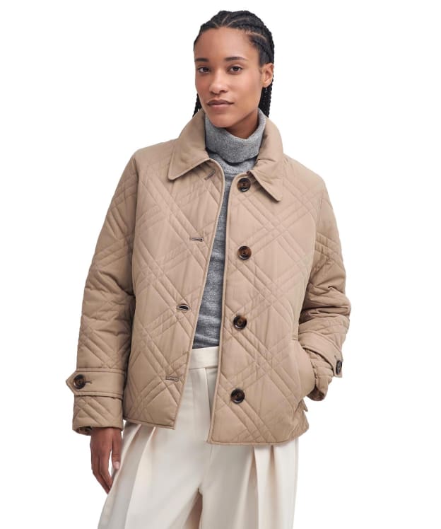 Women's Barbour Walton Quilted Jacket - Honey / Muted Cabernet