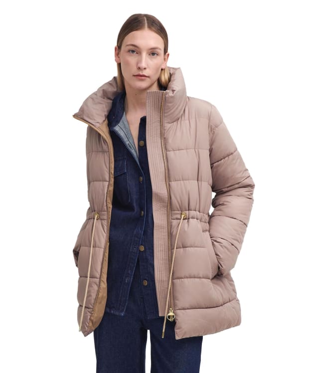 Women's Barbour Manning Puffer Jacket - Honey / Ancient Lodan