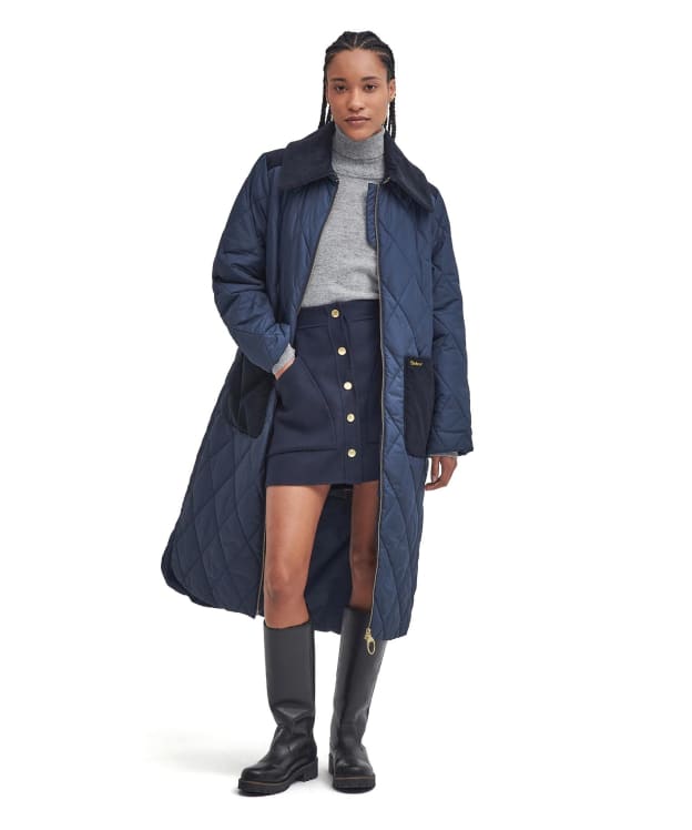 Women's Barbour Malton Quilted Jacket - Navy / Classic