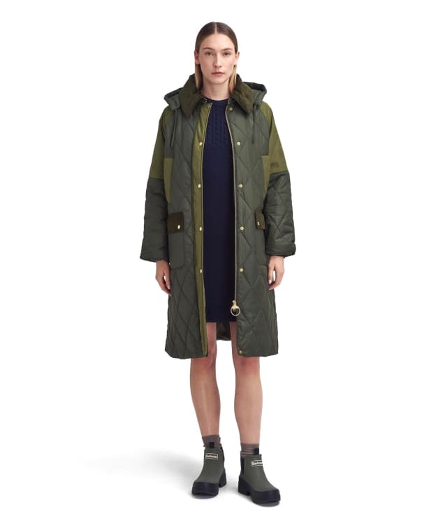 Women's Barbour Cookston Quilted Jacket - Olive / Ancient Tartan