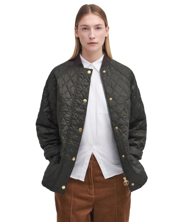 Women's Barbour Sport Beadnell Quilted Jacket - Sage / Ancient Tartan