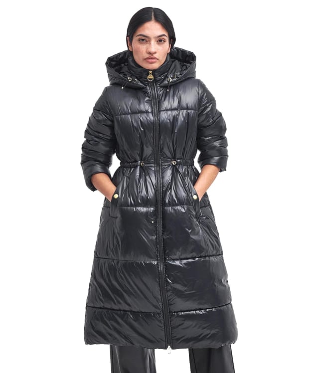 Women's Barbour International Longline Watkins Puffer Jacket - New Black