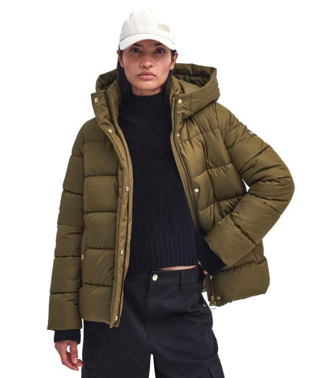 Women's Barbour International Barron Puffer Jacket - Empire Green