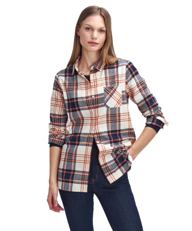 Women's Barbour Pendula Shirt - Cloud / Spiced Pumpkin