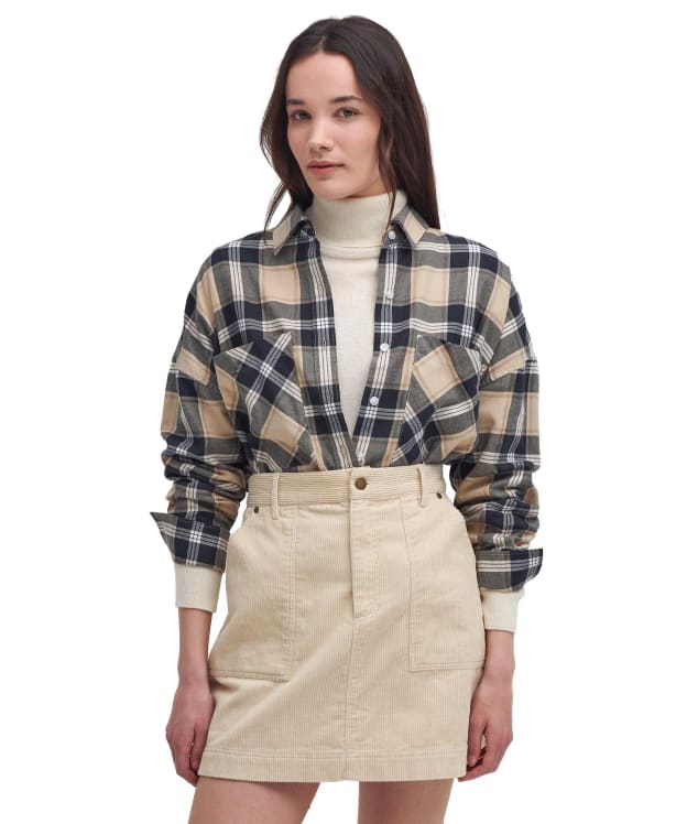 Women's Barbour Larisa Check Shirt - White Pepper Check