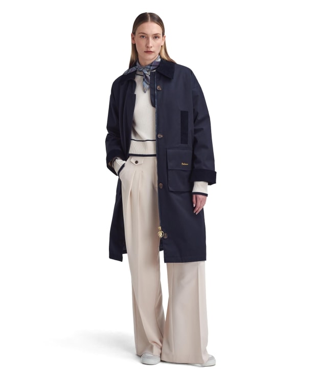 Women's Barbour Scarlett Showerproof Jacket - Dark Navy / Military Brown / Dark Navy