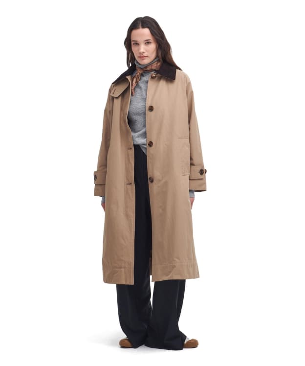 Women's Barbour Noelle 3 In 1 Showerproof Car Coat - Honey / Muted Cabernet