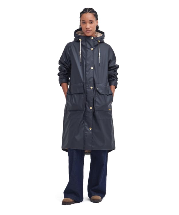 Women's Barbour Beth Showerproof Jacket - Dark Navy / Light Sand / Military Brown