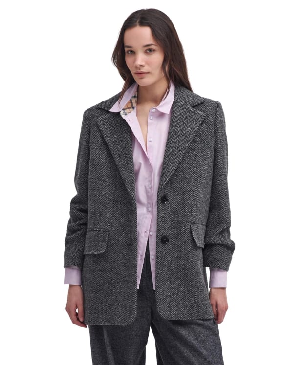 Women's Barbour Paulette Mensy Jacket - Grey / Black Herringbone