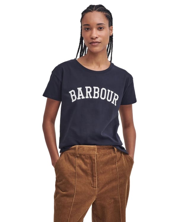 Women's Barbour Northumberland Classic T-Shirt - Navy / White