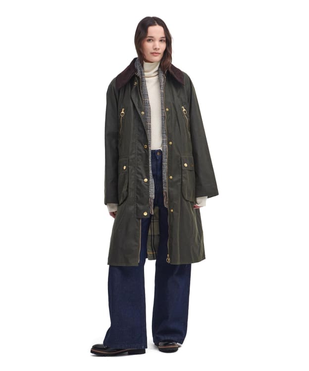 Women's Barbour Ebberston Waxed Jacket - Archive Olive / Ancient