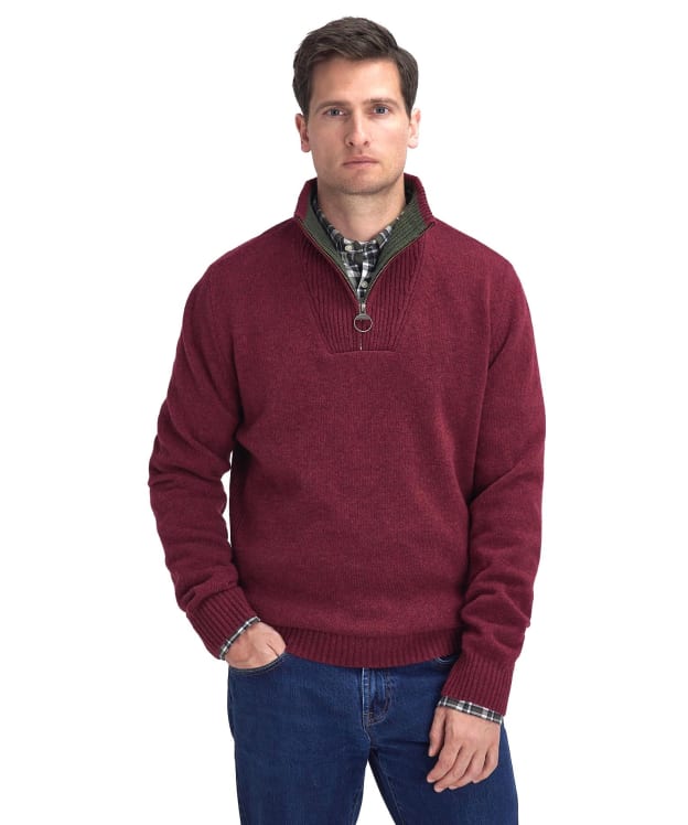 Men's Barbour Nelson Essential Half Zip Sweater - Port