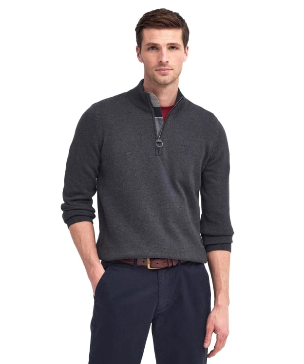 Men’s Barbour Cotton Half Zip Sweater - Charcoal