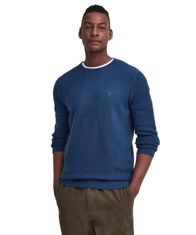 Men's Barbour Aston Knitted Crew Neck Sweater - Washed Navy
