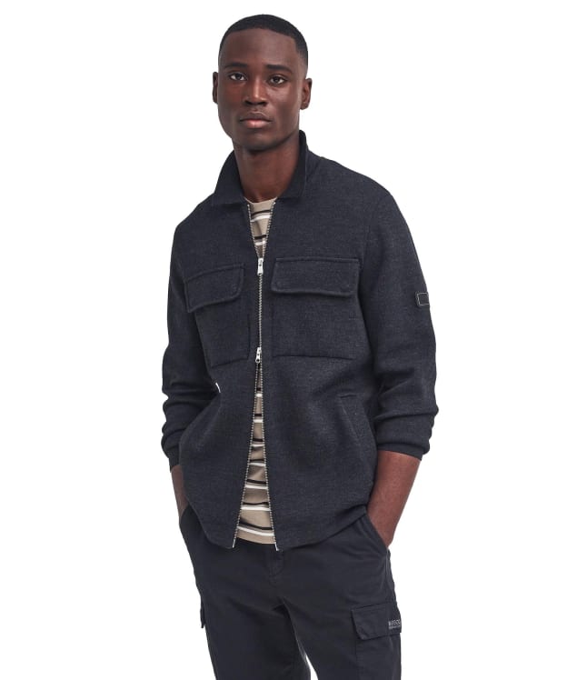 Men's Barbour International Burley Zip Through Cardigan - New Black