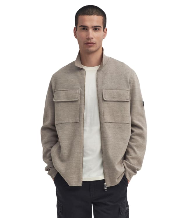 Men's Barbour International Burley Zip Through Cardigan - Brindle