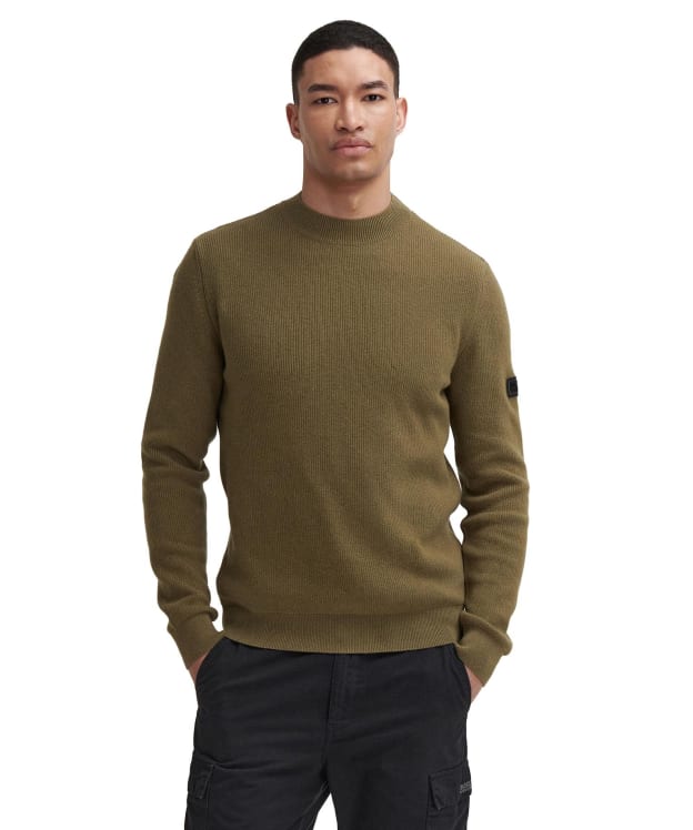 Men's Barbour International Crawley Crew Neck Jumper - Bleached Olive
