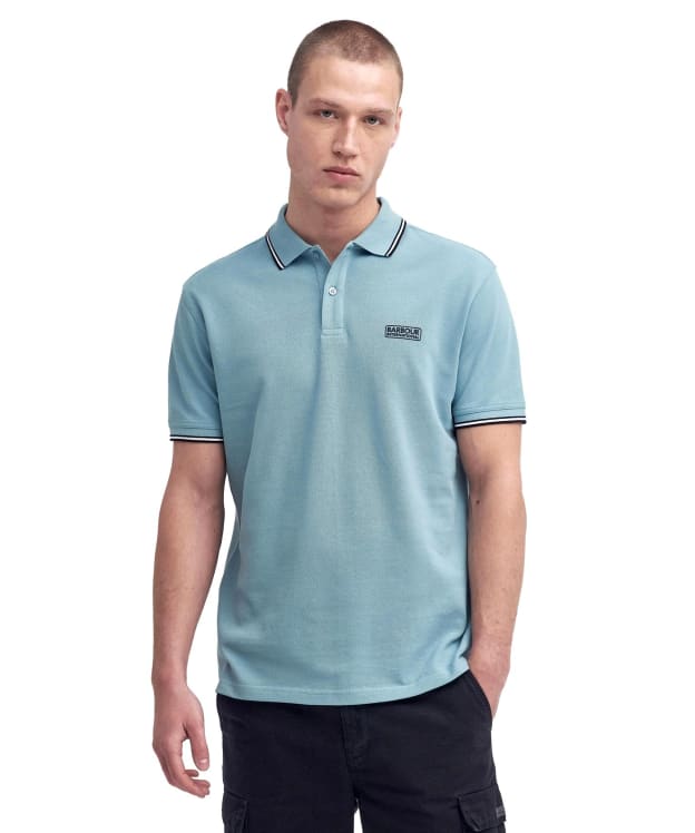Men's Barbour International Evan Tipped Polo Shirt - Concrete Blue
