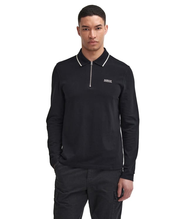Men's Barbour International Hampstead Long Sleeve Polo Shirt - Black