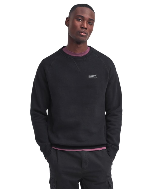 Men's Barbour International Essential Crew Neck Sweat - Black / Pewter