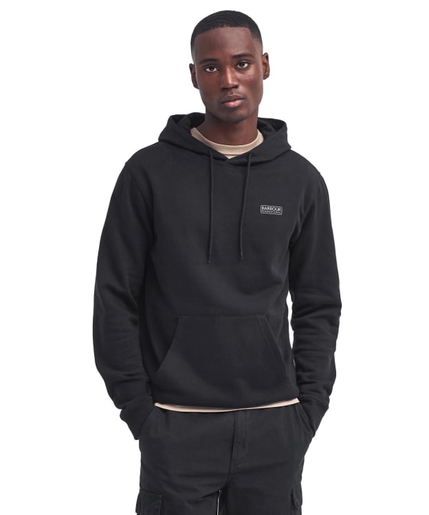 Men's Barbour International Small Logo Hoodie - Black / Pewter