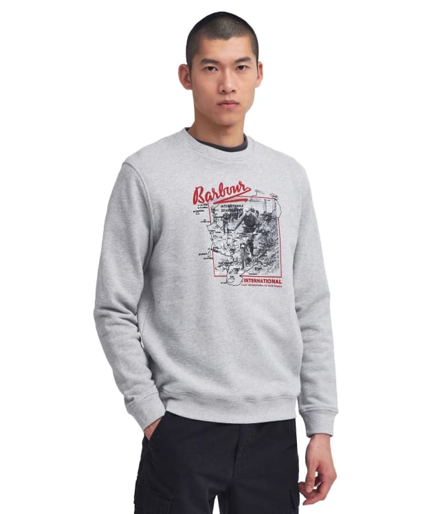 Men's Barbour International Brandle Crew Sweat - Mid Grey Marl