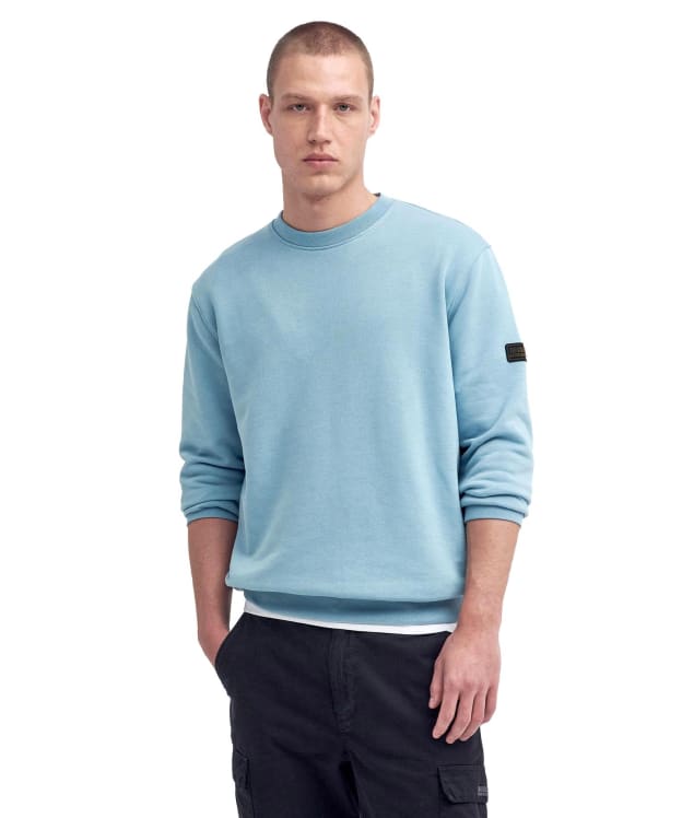 Men's Barbour International Outline Badge Crew - Concrete Blue