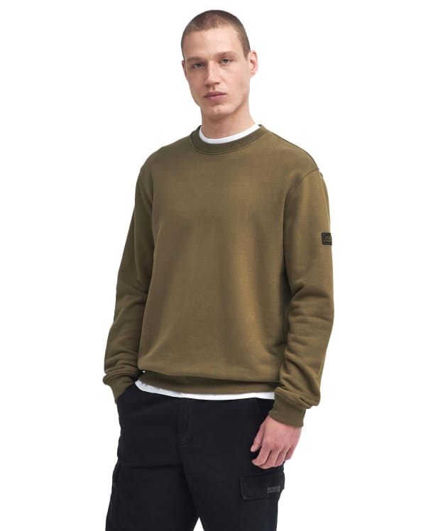 Men's Barbour International Outline Badge Crew - Military Olive