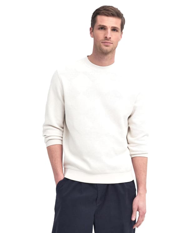 Men's Barbour Diamond Crew Neck Sweatshirt - Whisper White