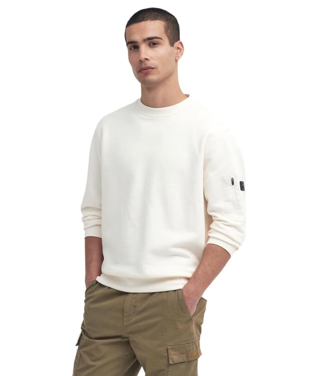 Men's Barbour International Grip Crew Neck Sweatshirt - Whisper White