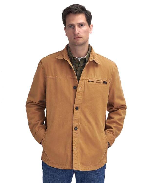 Men's Barbour Saintwell Regular Canvas Overshirt - Desert