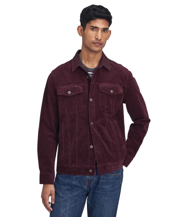 Men's Barbour Regular Garment Dyed Cord Overshirt - Dark Merlot
