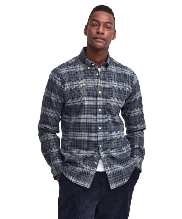 Men's Barbour Forestfield Tailored Checked Shirt - Grey Marl