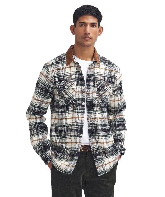 Men's Barbour Nevis Checked Tailored Shirt - Ecru
