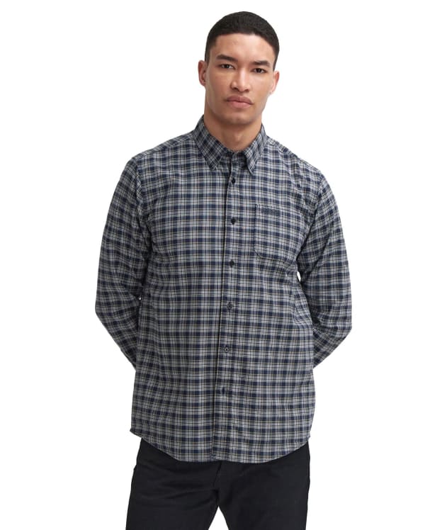 Men's Barbour International Hawks Check Oxford Shirt - Bleached Olive