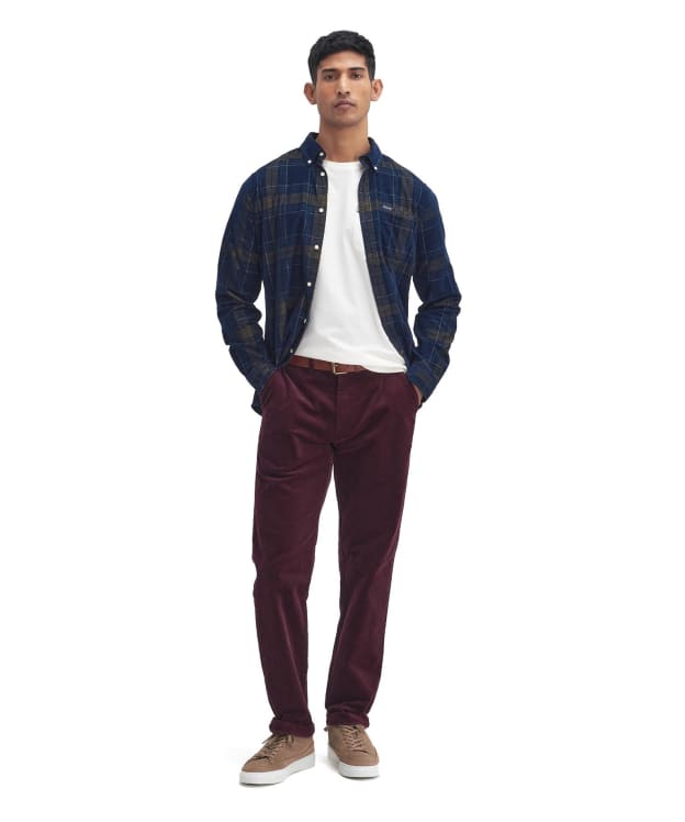 Men's Barbour Stretch Cord Tailored Fit Trouser - Dark Merlot