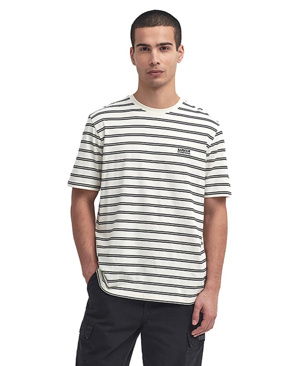 Men's Barbour International Bernie Stripe Cotton T-Shirt - Whisper White