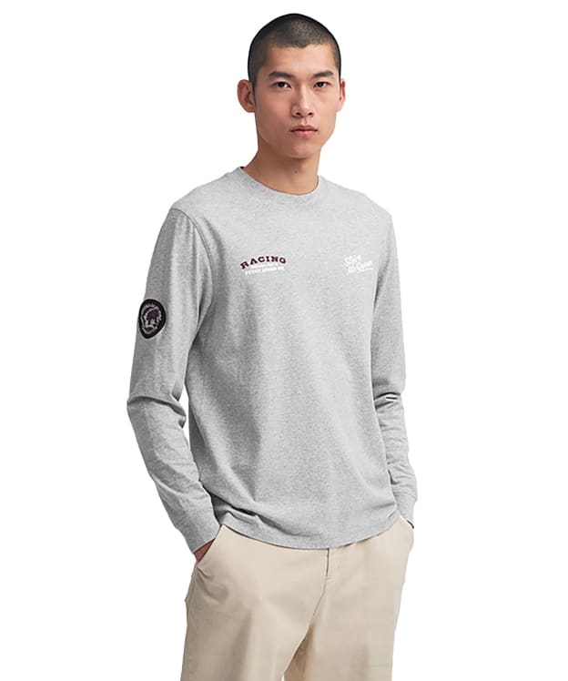 Men's Barbour International Steve McQueen 60th Anniversary T-Shirt - Mid Grey Marl