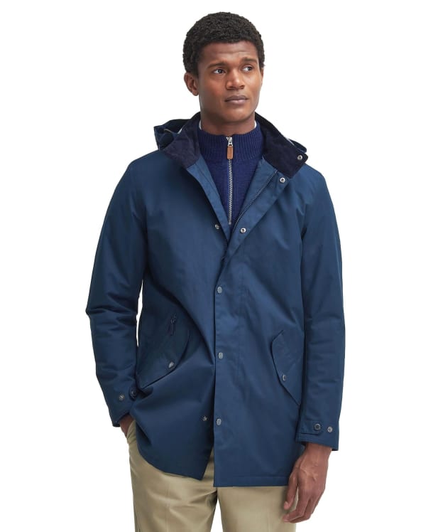 Men's Barbour Chelsea Mac Waterproof Jacket - Navy / Blue Granite