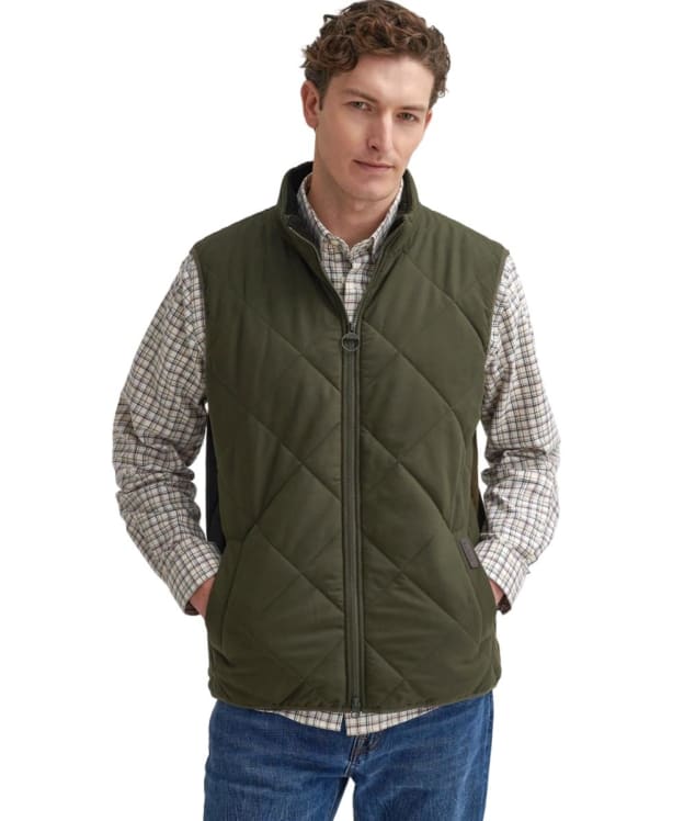 Men's Barbour Hybrid Quilted Gilet - Olive