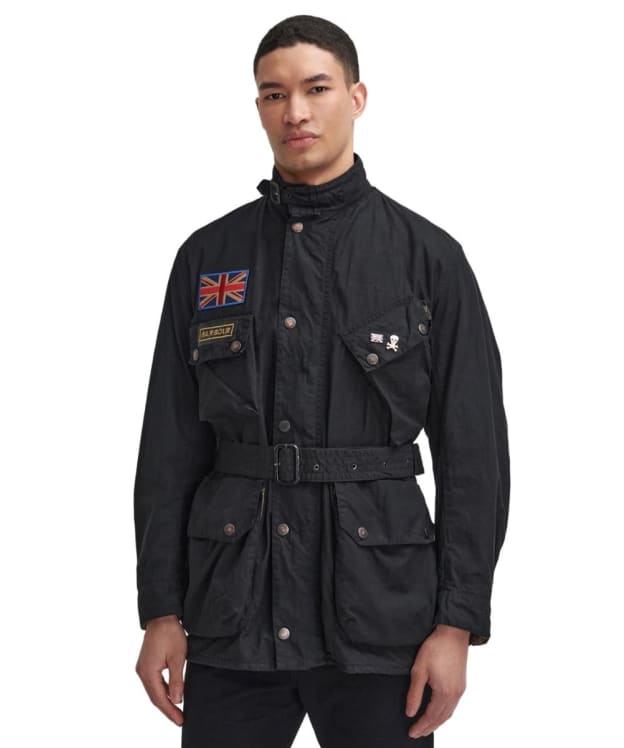 Men's Barbour International Steve McQueen 60th Anniversary Waxed Jacket - Black