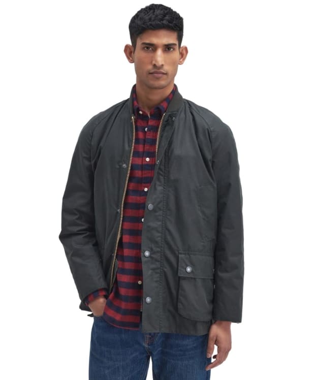 Men's Barbour Sports Neck Ashby Waxed Jacket - Sage