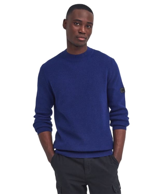 Men's Barbour International Crawley Crew Neck Jumper - Royal Blue