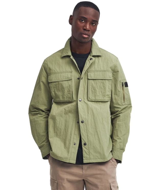 Men's Barbour International Scots Nylon Overshirt - Bleached Olive