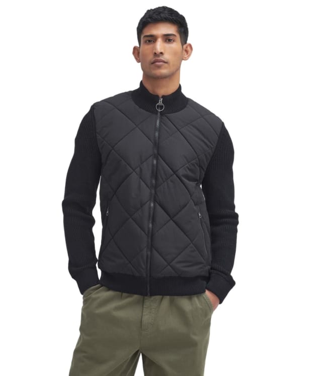 Men's Barbour Newland Zip Through Knitted Jumper - Black
