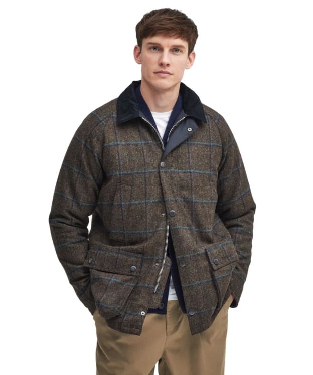 Men's Barbour Bedale Check Wool Jacket - Brown