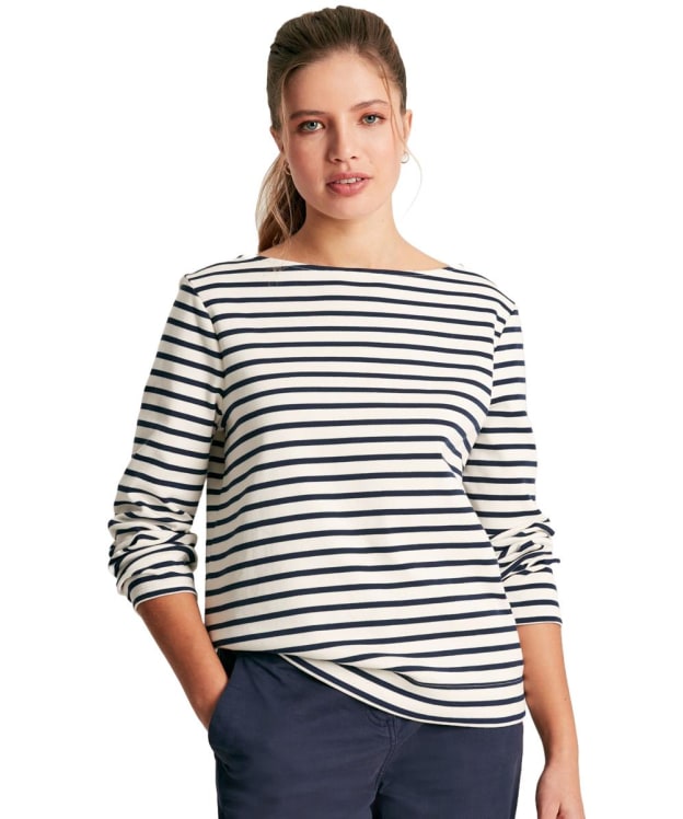 Women's Joules New Harbour Top - Cream / Navy Stripe